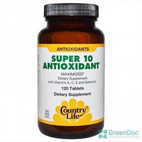 Super 10 Antioxidant Country Life 120 таблеток, супер антиоксидант