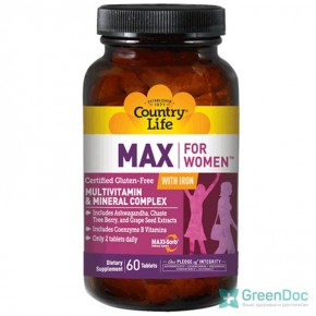 Max for women with iron Country Life 120 таблеток