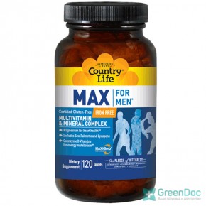 Max for men Country Life 120 таблеток